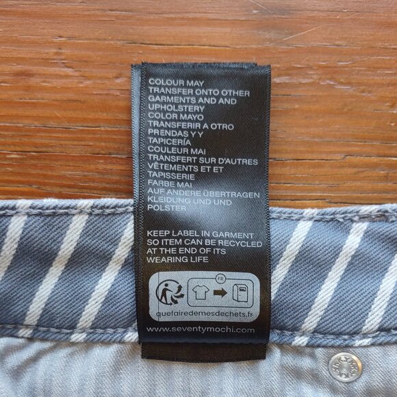 Seventy + Mochi Anthropologie Gracie Stripe High-Waist Wide-Leg Jeans Size 27R - Picture 13 of 13